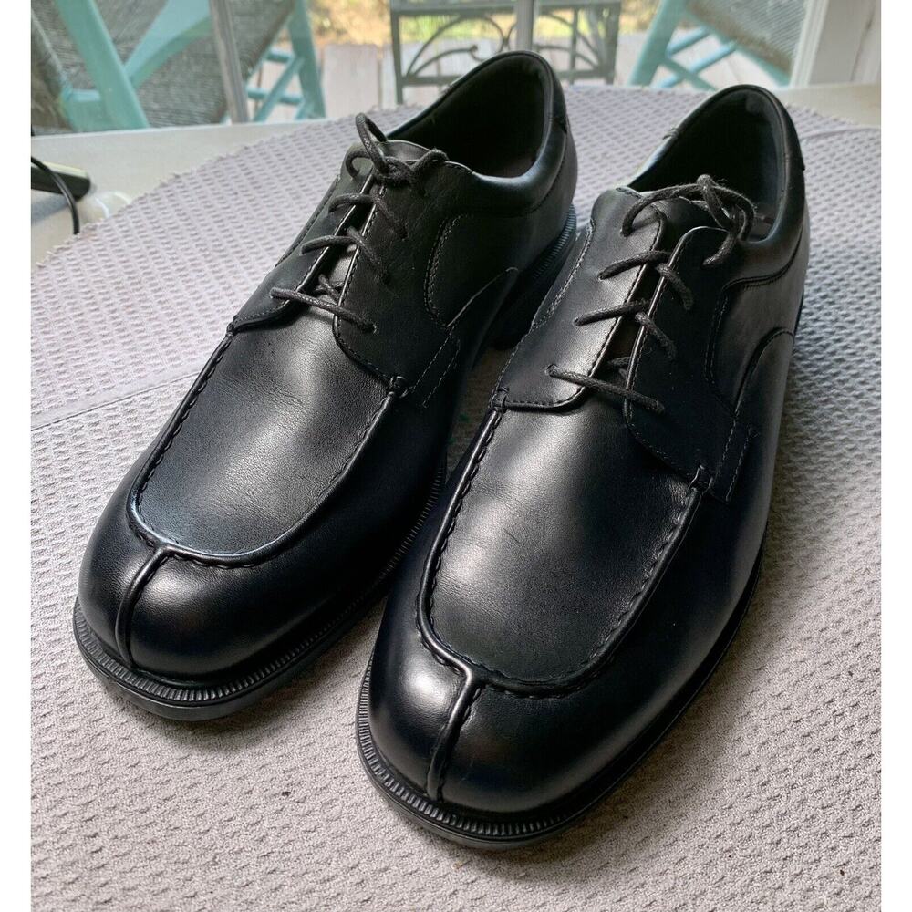 Men’s Rockport ProWalker Sz 10.5 M Black Leather Comfort Casual Shoes 486